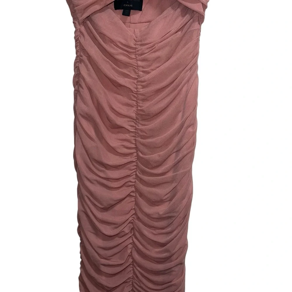 Michael Costello X Revolve Hilary Ruched Gown In Blush Pink
